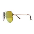 thumbnail image 3 of Mens 90s Rimless Officer Style Mirrored Lens Air Force Sunglasses Gold Orange Mirror, 3 of 4