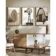 thumbnail image 4 of Vintage Rustic Windmill Barn Cornfield Farmhouse Wall Art Pictures Framed Painting Landscape Countryside Rural 24x36in Natural Framed, 4 of 7