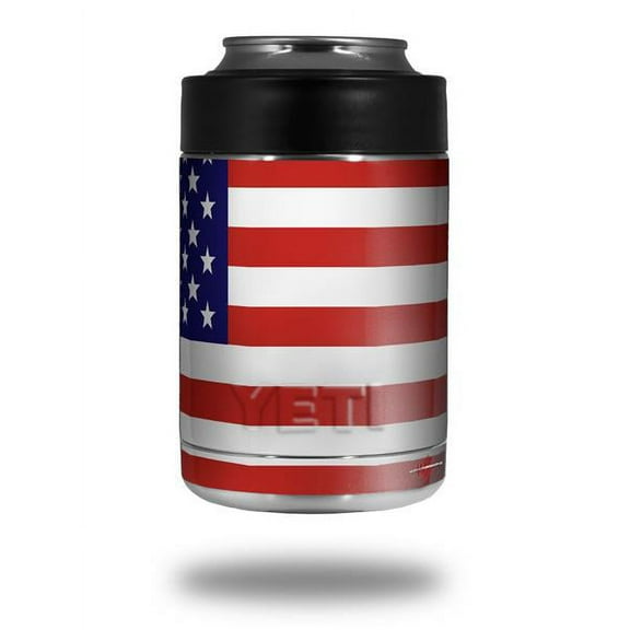 Skin Decal Wrap for Yeti Colster, Ozark Trail and RTIC Can Coolers - USA American Flag 01 (COOLER NOT INCLUDED) by WraptorSkinz