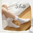 thumbnail image 3 of Cherisia 5 Pairs Women Ruffle Ankle Socks Trim Lace Frilled Dress Socks Set, Princess Fashion Cute Anklet, 3 of 7