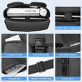 thumbnail image 3 of 15.6 Inch Water Resistant Laptop Bag for Men, Professional Messenger Briefcase with Adjustable Strap, Padded Computer Case for Travel Office School, Black, 3 of 7