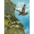 thumbnail image 2 of Moritz Müller II 19x24 Black Ornate Framed Double Matted Museum Art Print Titled: Chamois and Golden Eagle (1907), 2 of 5