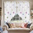 thumbnail image 6 of Vintage Colorful Butterfly Swag Curtains Watercolor Butterflies Farmhouse Swag Valances for Kitchen Windows, Window Treatment Topper Curtains for Living Room Bedroom Bathroom, 28" W x 36" L, 6 of 9