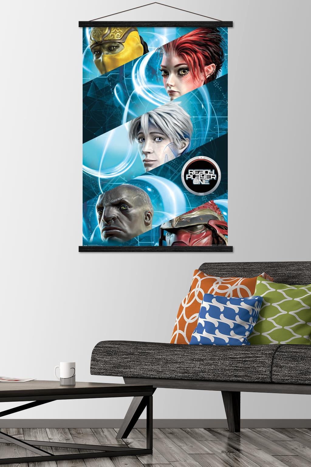 Ready Player One - Profiles Wall Poster with Wooden Magnetic Frame, 22.375" x 34"