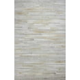 thumbnail image 2 of Bashian H112-IV-2.6X8-H16 Santa Fe Collection Striped Contemporary Leather Hand Stitched Area Rug, Ivory - 2 ft. 6 in. x 8 ft., 2 of 4