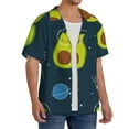 thumbnail image 2 of Susaid Avocado in Space Print Men's Polo Shirts Button Down Short Sleeve Casual Summer Beach Vintage Shirts for Men-3X-Large, 2 of 5