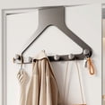 thumbnail image 2 of DAMAI 6 Hook No Drill Over the Door Hanger Organizer,Heavy Duty Metal Storage Rack,Rust-Proof Waterproof Space-Saving Door Hanger for Coat Hat Scarf Towel Bedroom Bathroom Entryway Home Use, 2 of 5