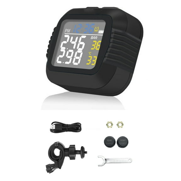 Motorcycle Tire Pressure Monitoring System Infrared Sensor with 2 External Sensors Moto Tyre Pressure Monitoring System