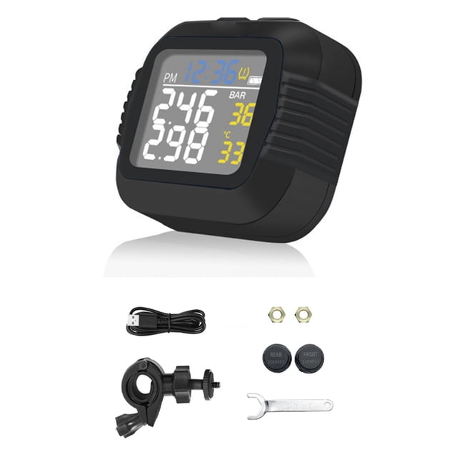 de Monitoreo de Presión de Neumáticos de Motocicleta Sensor Infrarrojo con 2 Sensores Externos de Monitoreo de Presión de Neumáticos Moto