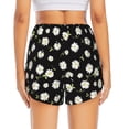 thumbnail image 4 of Uemuo Daisies Flowers Pattern Women's Athletic Shorts High Waisted Running Shorts with Liner Pockets Gym Elastic Workout Shorts-XX-Large, 4 of 9