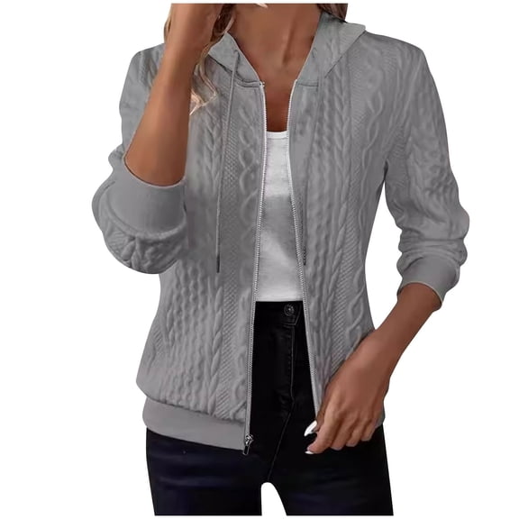 Luvrsol Hoodies for Women Light Zip Up Hoodie Outer Layer Cropped Jacket Sweatshirt with Pockets S-2XL