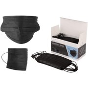 Disposable Face Mask Earloop Surgical Medical Dental Industrial 4-Ply EXTRA PROTECTION- 50 units - Black