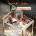 thumbnail image 4 of Bar Cart for The Home, 3 Tier Rolling Wine Cart, Drink Serving Cart with Lockable Wheels,  Liquor Utility Cart for Dining Living Room, Gold, 4 of 7