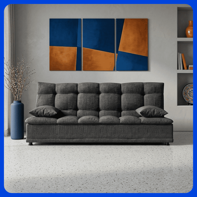 LASE Muebles Sofá Cama Grande Velvet Reclinable 3 Posiciones Oxford