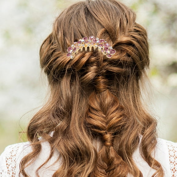 WASHWEPE Rhinestone Hair Comb Accessory 1Pack Fashionable Design For Bridal Wedding And Dancing Party 3.6x3.4x0.8In