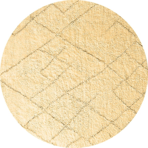 Ahgly Company Indoor Round Oriental Brown Industrial Area Rugs, 7' Round