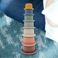 thumbnail image 4 of 7pcs Tazas apibles Juguete de baño suave y orificios de drenaje para ños Zulema vasos apilables juguetes, 4 of 8