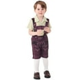 thumbnail image 2 of IBTOM CASTLE Kids Boys Oktoberfest Clothes German Bavarian Lederhosen Shorts with Plaid Shirt Socks Halloween Cosplay Beer Festival Dress up Outfit, 2 of 7