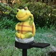 thumbnail image 4 of Holloyiver Solar Garden Lights, Cute Green Turtle Statues Waterproof Outdoor Decorations, Resin Animal Ornaments Gifts for Mom's Yard Lawn Pathway Flower Fence Art (Turtle), 4 of 6