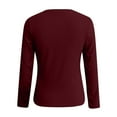 thumbnail image 3 of VgaVtl Long Sleeve T-Shirts Womens Plus Size Plus Size Womens Tops Red Workout Layering Slim Solid Color Casual Basic Tops,L, 3 of 6