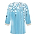 thumbnail image 5 of Teissuly Fashion Women's Summer V-Neck 3/4 Sleeve Lace Print Casual T-shirt Blouse, 5 of 5