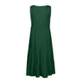 thumbnail image 5 of CALAFEBILA Womens Summer Dresses Sleeveless Solid Color Womens Sundresses Casual Crew Neck Mini Knee Length Beach Tank Dresses, 5 of 6