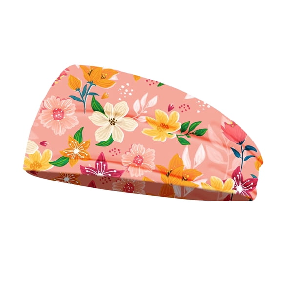 Siminsem Women Print Headband Elastic Head Wrap Hair Band Bandana Headband Under $5 Boho Paisley Floral Wide Stretchy Turban for Yoga Running Daily Wear Gift One Size