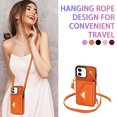 thumbnail image 3 of Allytech Wallet Case Cover for Apple iPhone 11 6.1", Premium PU Leather Multiple Cards Slots Large Space Wallet Case with Crossbody Shoulder Strap for Girls Women - Orange, 3 of 5