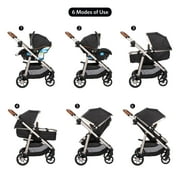 Monbebe Infant & Toddler 6-in-1 Modular Travel System, Black & Gold