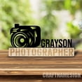 thumbnail image 5 of Craftnamesign Custom Photographer Wooden Desk Name Plate, Camera Photography Metal Nameplate, 5 of 5