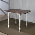 thumbnail image 3 of 30" Antique White and Brown Chestnut Top Drop Leaf Dining Table, 3 of 3
