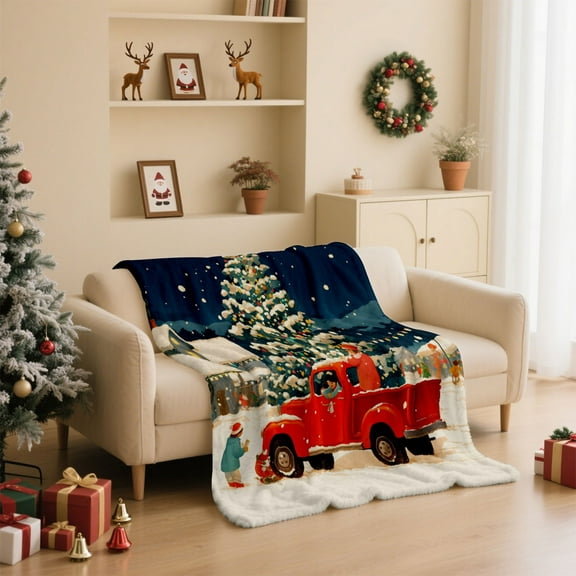 YHAICO Blankets King Size Blankets and Throws Christmas Print Blanket Comfortable and Soft Flannel Blanket Merry Christmas Blanket Suitable for Bedroom Sofa Christmas Decoration 130X100cm
