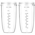 thumbnail image 1 of UTAH-Two Pack 32oz Tall Cup Compatible with Nutribullet 600w 900w Blender, BPA Free & Dishwasher Safe - Clear, 1 of 4
