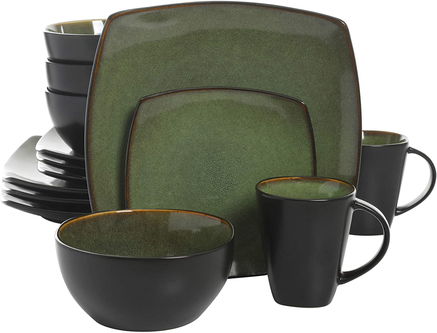 Gibson 99811.16R Dinnerware Set, Soho Square, Green Walmart Canada