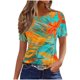 thumbnail image 1 of Tops de Cuello Redondo para las Mujeres de Manga Corta Impresa Casual, Camiseta de Moda para Uso Diario Y de Fiesta, 1 of 4