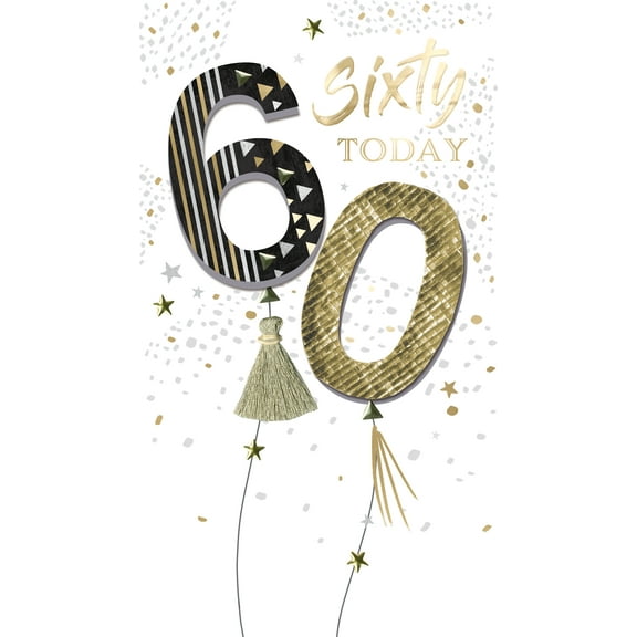 Handmade "Champagne" Greeting Card 60th Birthday Balloons