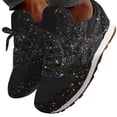 thumbnail image 2 of Women's Sparkly Glitter Casual Tennis Sneakers -Lace Up Breathable Bling Crystal Comfort Bling Walking & Running Fashion Shoes, 2 of 3