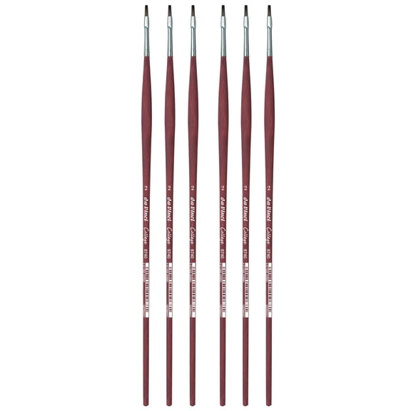 da Vinci COLLEGE Student Brush, Synthetic, Acrylic & Oil, Flat, Series 8740, Size 2, Pack of 6