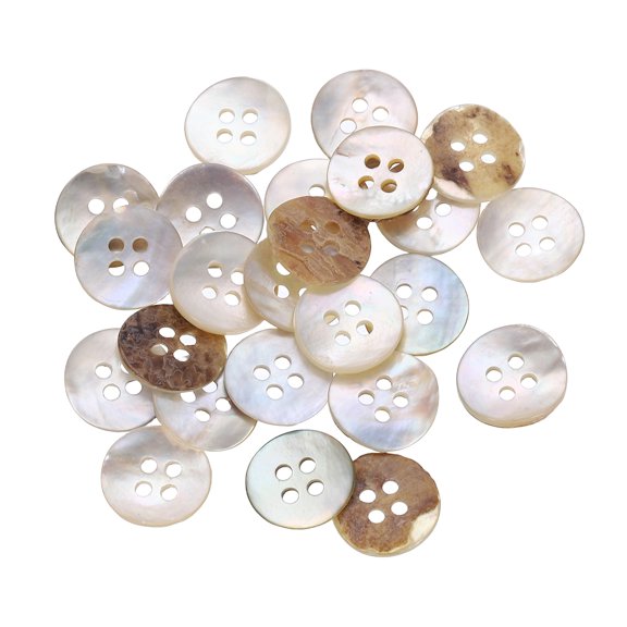 25pcs Natural Shell Buttons, 4 Hole Mother of Pearl Buttons 12.5mm Sewing Craft Buttons for Shirt Bag DIY Sewing Crafts Decoration, Multicolored