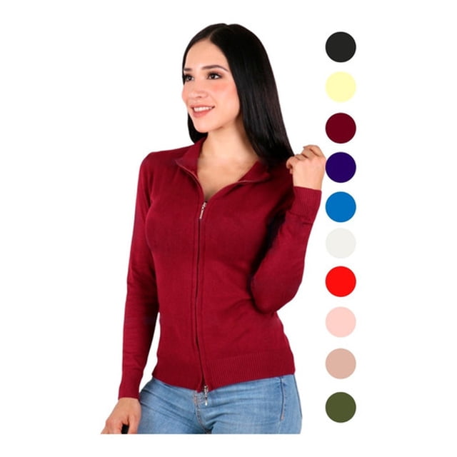 Sueter Mujer Moda Sweater Dama Abierto Cierres Abrigo Ligero LOLE Sueter