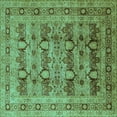 thumbnail image 1 of Ahgly Company Machine Washable Indoor Square Oriental Turquoise Blue Industrial Area Rugs, 6' Square, 1 of 4