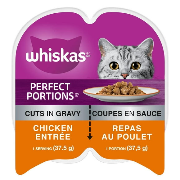 Whiskas Perfect Portions Chicken Entrée Cuts in Gravy Wet Cat Food, 75g