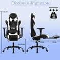thumbnail image 2 of NiamVelo Gaming Chair with Footrest, Racing Style Gamer Chair for Adults&Teen, High Back Reclining Game Chair with Headrest and Lumbar Support, Computer Chair Desk Chair 250lb Capacity （White）, 2 of 7