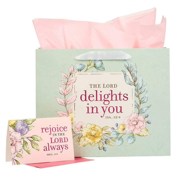 Women's Landscape Gift Bag Set w/Card: The Lord Delights Isa. 62:4, Large