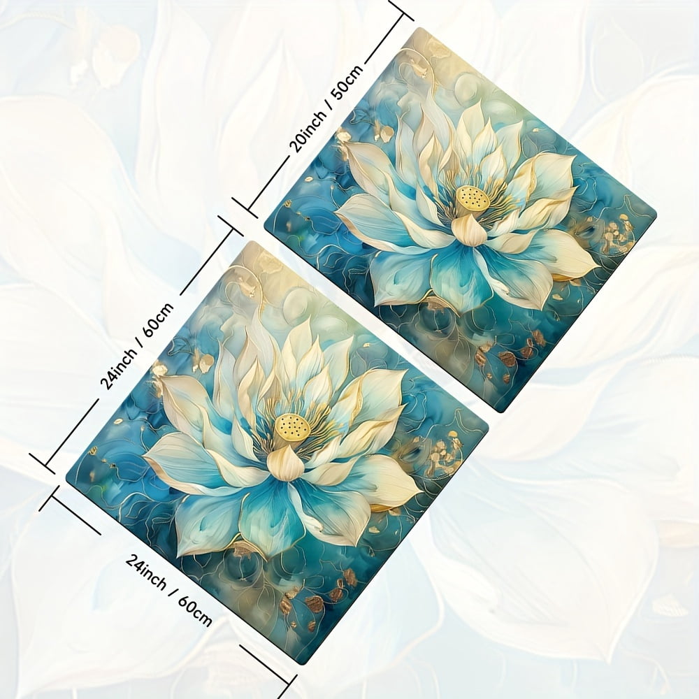 1pc, Dish Drying Pad, Floral Pattern Washing Machine Dust Cover Pad, Washstand Drain Mat, Soft Faucet Absorbent Mat, Washstand Cup Mat, Kitchen Accessories, Bathroom Accessories
