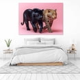thumbnail image 6 of Mudket Black Panther & Leopard Walking on Pink Background Canvas Wall Art, Modern Wildlife Canvas Art for Living Room Bedroom Print for Office Home Decor , Framed Ready to Hang - 12"L x 8"W, 6 of 9
