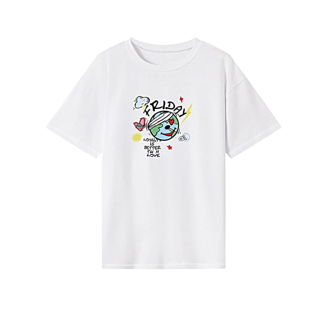Camiseta para Mujer Verano Casual Manga Corta Top para Desplazamientos Viaje Trabajo Caminar L