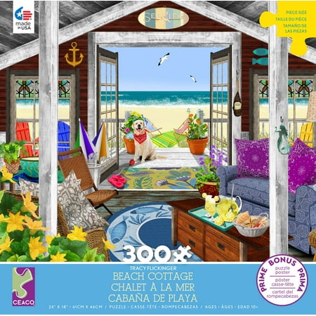 Ceaco - Tracy Flickinger - Beach Cottage - 300 piece jigsaw puzzles