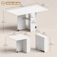thumbnail image 3 of HOMCOM Folding Dining Table, Drop Leaf Table with 2-tier Shelves, 3 of 10