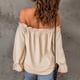 thumbnail image 2 of Blusa de manga larga con volantes y hombros descubiertos para mujer - Top informal holgado para otoño/invierno, 2 of 6